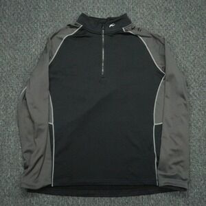 KJUS Pullover Mens 3XL Black Gray Diamond Fleece Half Zip Performance Colorblock